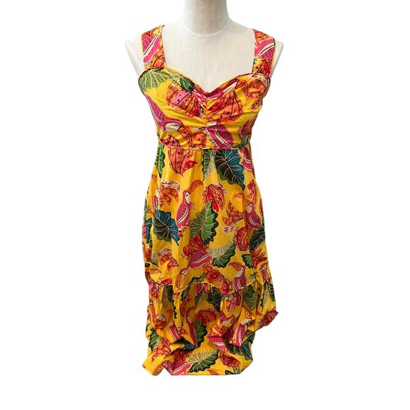 Farm Rio Yellow Beaks and Bananas Maxi Dress S - Picture 2 of 13
